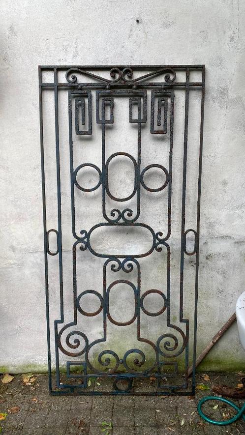 smeedijzer deurrooster 153 cm x 71 , art deco jaren 20-30, Antiek en Kunst, Curiosa en Brocante, Ophalen