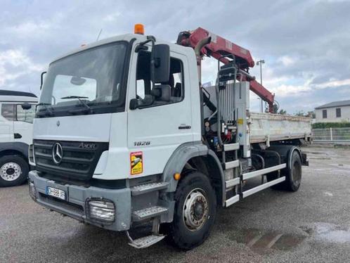 Mercedes AXOR 1828 Bibenne - Grue, Autos, Camions, Particulier, Mercedes-Benz, Diesel, 2 portes, Boîte manuelle, Blanc, Gris, Enlèvement ou Envoi