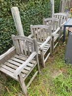 Teak tuinstoelen 4 stuks, Tuin en Terras, Tuinstoelen, Ophalen, Gebruikt, Teakhout