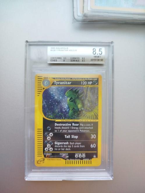 Tyranitar Tyranocif Holo H28/H32 BGS 8.5 aquapolis 2003 ., Hobby & Loisirs créatifs, Jeux de cartes à collectionner | Pokémon