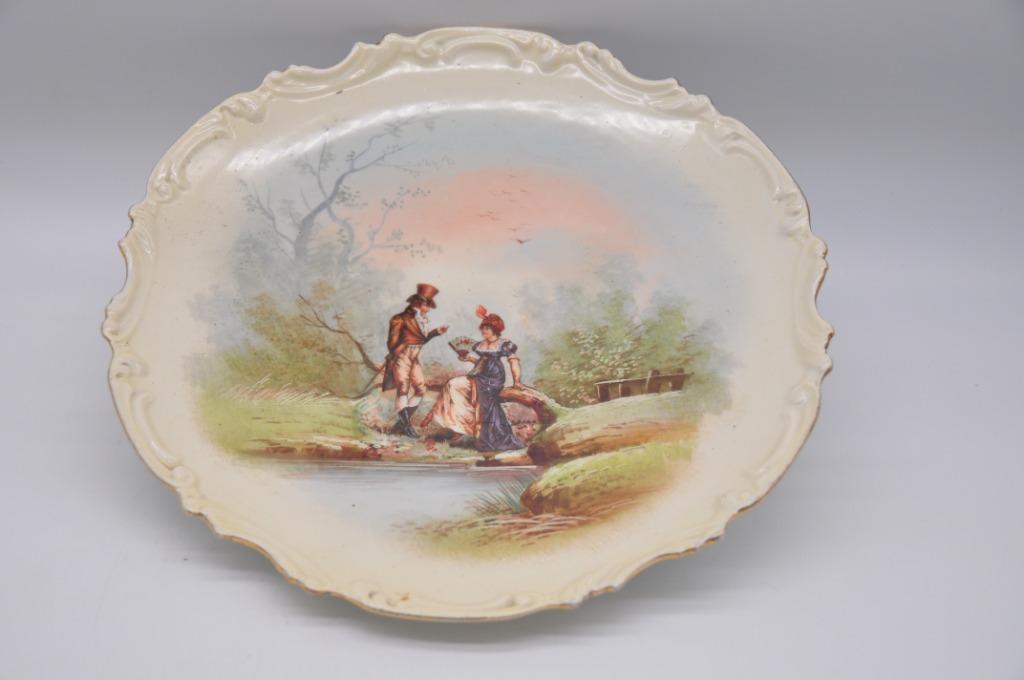 antiek sierbord - handgeschilderd - romatisch, Ophalen of Verzenden