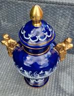 Vase italien en céramique bleue avec dorures, Ophalen of Verzenden