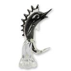 Handgemaakt Murano-stijl glazen beeldje | Zwarte Zeilvis, Envoi