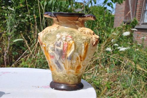 ancien vase decoratif en platre style barbotine, Antiek en Kunst, Antiek | Vazen, Ophalen of Verzenden