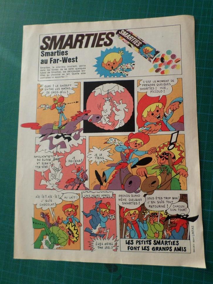 Smarties - 8 publicités papier - 1971-1972, Verzamelen, Merken en Reclamevoorwerpen, Gebruikt, Overige typen, Ophalen of Verzenden