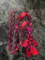 Grand collier fantaisie rose, mauve , doré, Handtassen en Accessoires, Kettingen, Kunststof, Nieuw, Ophalen of Verzenden, Roze