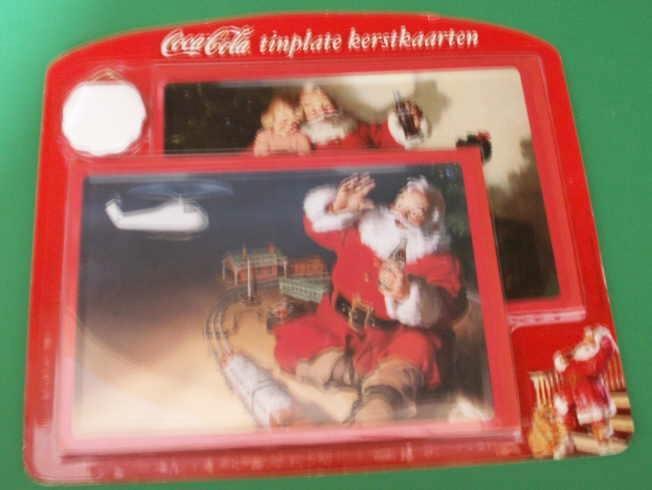 Coca-Cola set 4 verschillende metalen Coca Cola kerstkaarten, Verzamelen, Merken en Reclamevoorwerpen, Nieuw, Ophalen of Verzenden