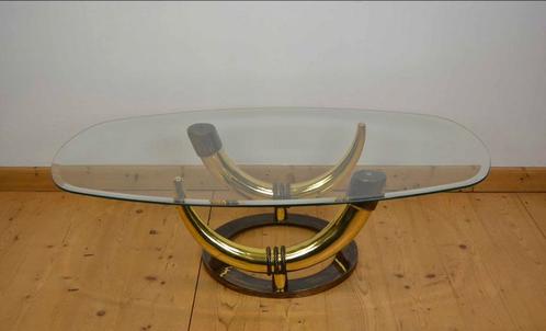 Vintage Salontafel met Bronzen Slagtanden Olifant - 1980s, Antiek en Kunst, Antiek | Meubels | Tafels, Ophalen