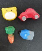 4 petits aimants voiture carotte chat crayon bon état, Utilisé, Enlèvement ou Envoi