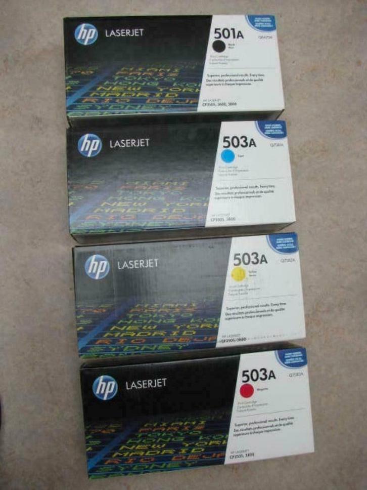 4 toners HP Q6470A-Q7581A-Q7582A-Q7583A (HP CP3505-3800), Computers en Software, Printerbenodigdheden, Nieuw, Toner, Ophalen of Verzenden