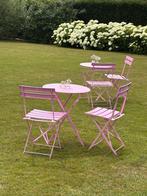Roze tuintafel en stoelen bistro set Nieuw, Tuin en Terras, Ophalen, Nieuw
