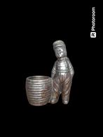 Vintage Dutch Figurine Metal Trinket Pot, Ophalen