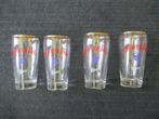 Lot van 4 stuks oude bierglazen ROBERG  PILS  YPER, Ophalen of Verzenden, Gebruikt, Glas of Glazen, Overige merken