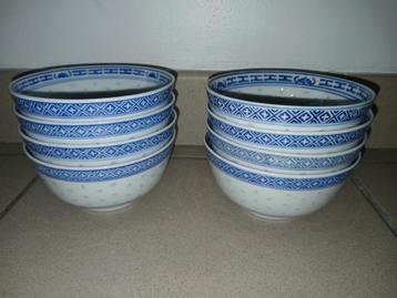 Porseleinen kommetjes blauw-wit motief–nieuw €0,75 per stuk beschikbaar voor biedingen