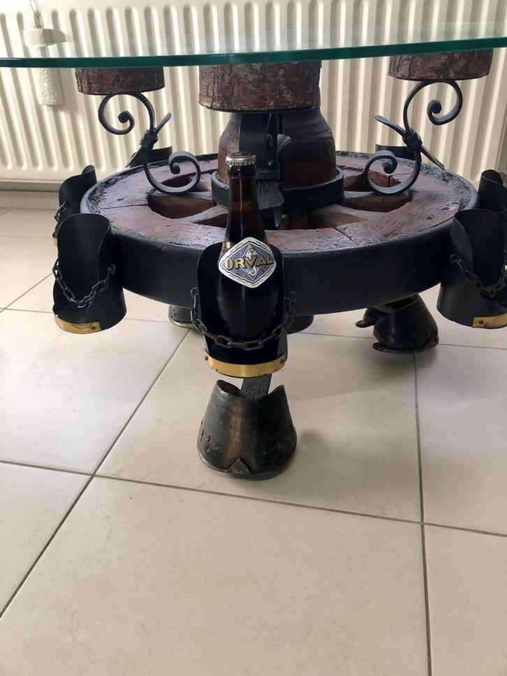 Bijzet of salontafel Karrewiel, Huis en Inrichting, Tafels | Bijzettafels, Gebruikt, Ophalen