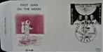 FIRST DAY COVER- THEMA RUIMTEVAART- MAANLANDING APOLLO 11, Postzegels en Munten, Met stempel, Ruimtevaart, Ophalen of Verzenden