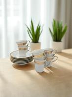 ️ Koffieset van porselein van Baudour (België) — 6 stuks, Ophalen of Verzenden