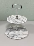 Vintage marmer marmeren Stijlvolle Etagere 2-laags 30 x 26cm, Ophalen of Verzenden