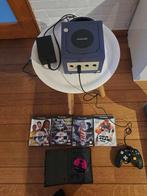 Gamecube indigo met controller, alle kabels en 5 games, Games en Spelcomputers, Ophalen, Paars, Met 1 controller, Gebruikt