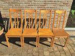 4 stoelen voor aan keukentafel, goudbruin, hout, Huis en Inrichting, Stoelen, Vier, Gebruikt, Bruin, Hout