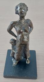 Bronzen beeldje zwangere vrouw met dochtertje, Antiek en Kunst, Ophalen