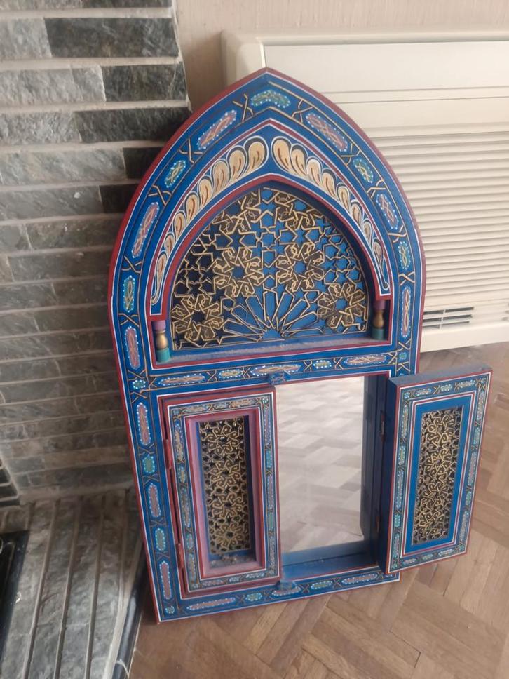 Fenêtre Aladin miroir en bois authentique décor oriental, Collections, Maisons de poupées & Accessoires, Comme neuf, Enlèvement ou Envoi