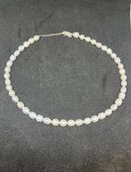 Zilveren ketting met echte parels 45 cm, Wit, Nieuw, Ophalen of Verzenden, Met edelsteen