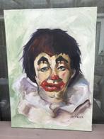 Clown. Schilderij olieverf op doek, Antiek en Kunst, Kunst | Schilderijen | Modern, Ophalen