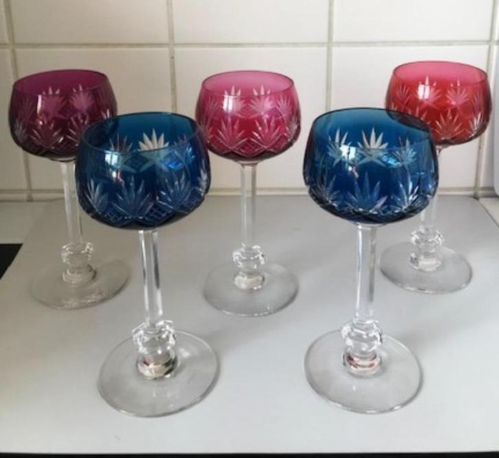 Val Saint Lambert glazen & karaf Gekleurd Kristal✨😍🎁👌, Antiek en Kunst, Antiek | Glaswerk en Kristal, Ophalen of Verzenden