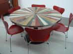 Ovale en ronde tafel eikenhout sloophout betonlook bamboe., Verzenden, Nieuw, Rond, Hout