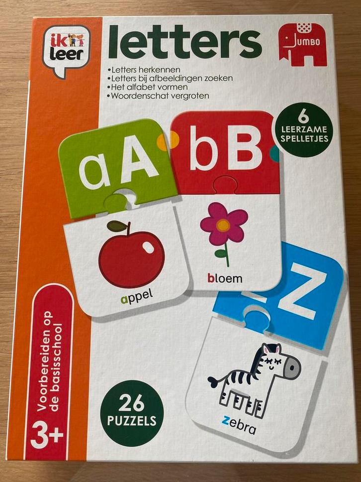 Jumbo - Ik Leer - Letters - Educatief spel - Vanaf 3 jaar, Hobby en Vrije tijd, Gezelschapsspellen | Kaartspellen, Zo goed als nieuw