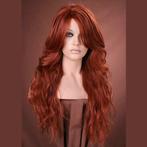 Luxe pruik rood lang haar model Cala kleur 350, Verzenden, Nieuw