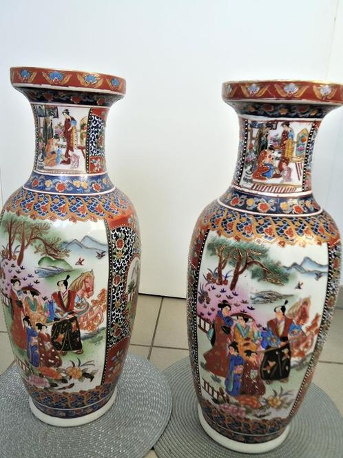 Chinese Satsuma Vazen H 61 cm Koppel 😍👀💎🤗🎁👌, Antiek en Kunst, Antiek | Vazen, Ophalen of Verzenden