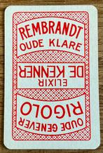 Speelkaart ELIXIR DE KENNER/OUDE GENEVER RIGOLO, Verzamelen, Speelkaarten, Jokers en Kwartetten, Ophalen of Verzenden, Zo goed als nieuw