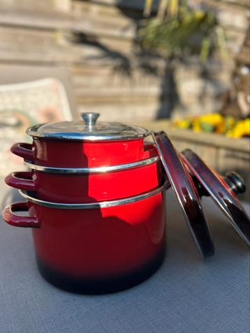 Vintage Cocotte potten set  beschikbaar voor biedingen