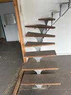 Aluminum draaitrap met massieve houten tredes 2m85 hoog, Ophalen