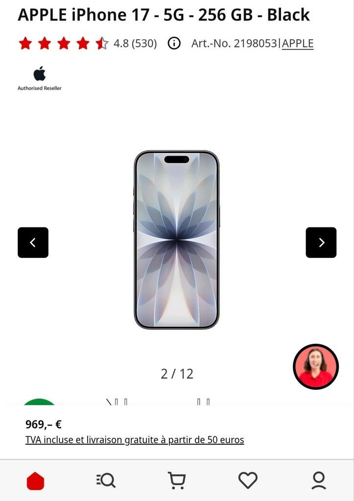 Apple iPhone 17 scellé avec facture garantie 2 ans, Telecommunicatie, Mobiele telefoons | Apple iPhone, Nieuw, 256 GB, Overige modellen