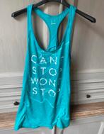 Sport top turquoise met witte tekst Decathlon maat S 36, Kleding | Dames, Sportkleding, Ophalen of Verzenden, Nieuw, Maat 36 (S)