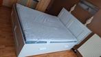 IKEA BRIMNES bed 160x200 inclusief hoofdeinde, Huis en Inrichting, Slaapkamer | Bedden, Ophalen, Wit, Tweepersoons, Zo goed als nieuw