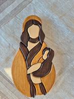 Prachtig vintage houten Maria beeld abstract, Antiek en Kunst, Ophalen