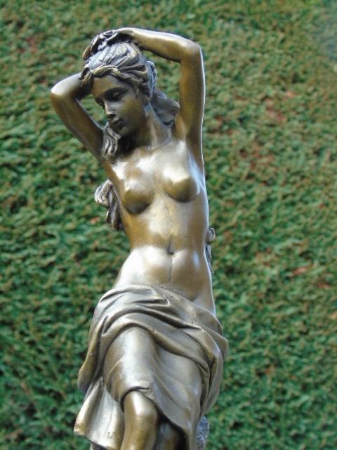 naakte vrouw met borsten, gesigneerd brons, G. BOLOGNA, Antiek en Kunst, Antiek | Brons en Koper, Brons, Ophalen of Verzenden