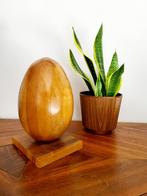 Houten ei op statief, handgemaakt,, Antiek en Kunst, Ophalen of Verzenden