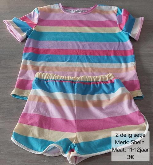 2 delig setje meisje: Shein maat 11 - 12 jaar (NIEUWSTAAT), Kinderen en Baby's, Kinderkleding | Maat 146, Zo goed als nieuw, Meisje