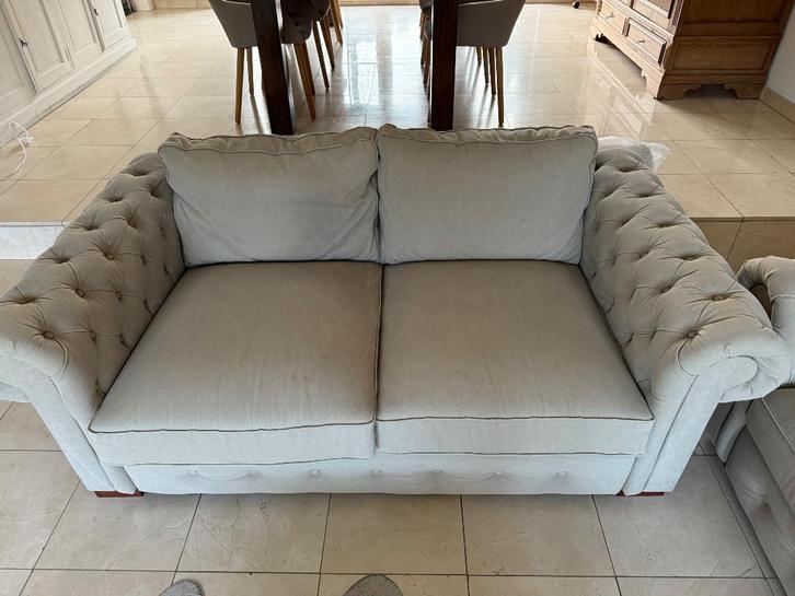 Zetels (tweezit + driezit), Huis en Inrichting, Zetels | Zetels, Gebruikt, Rechte bank, Overige maten, Stof, Ophalen