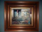 D. Jovahlet - 1993 - Café de Paris - schilderij en kader, Antiek en Kunst, Ophalen of Verzenden