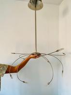 Luster in inox, Huis en Inrichting, Ophalen, Zo goed als nieuw, Metaal, 50 tot 75 cm