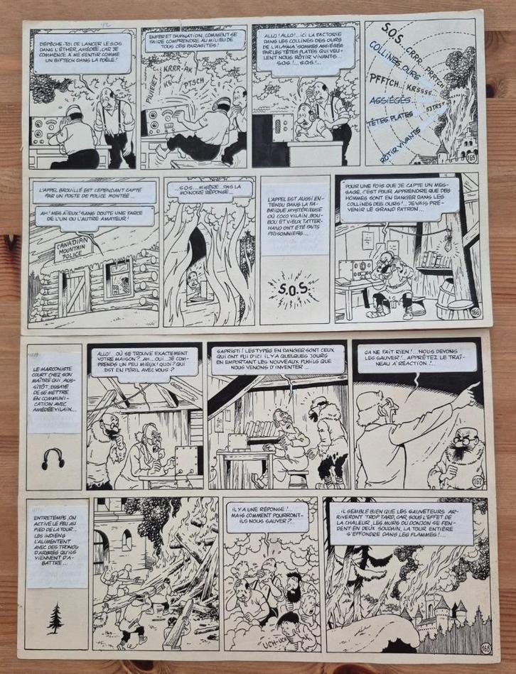 Snoe en Snolleke originele pagina Bob de Moor 1952, Verzamelen, Stripfiguren, Zo goed als nieuw, Overige typen, Overige figuren