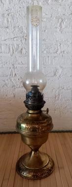 Antieke koperen petroleumlamp, Ophalen of Verzenden