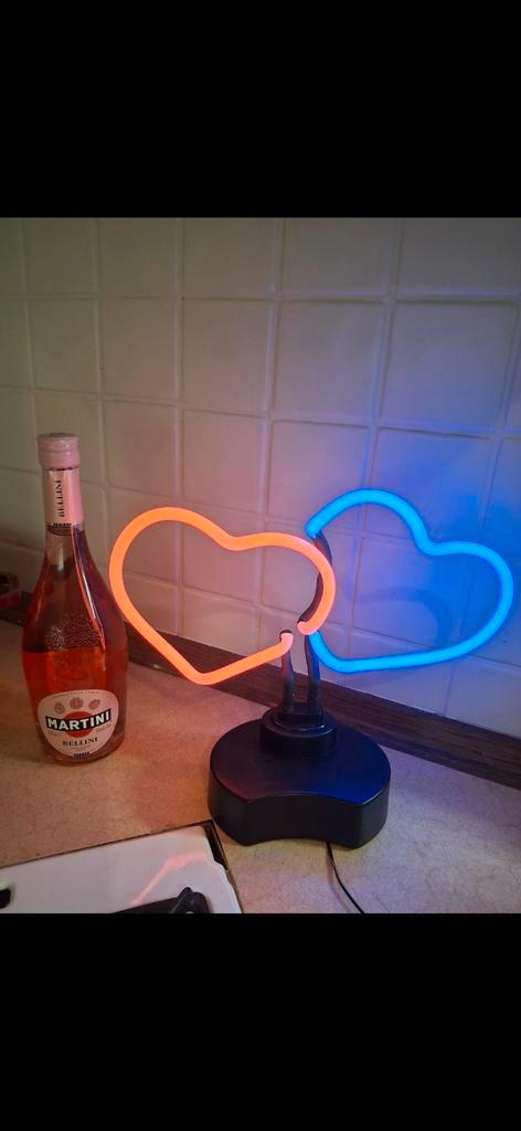 Lampe d'ambiance - 2 cœurs, Maison & Meubles, Lampes | Lampes de table, Verre, Synthétique, Enlèvement