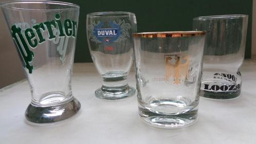 4 glazen Perrier-Loza-Duval-Deutschland, Verzamelen, Glas en Drinkglazen, Zo goed als nieuw, Frisdrankglas, Ophalen of Verzenden